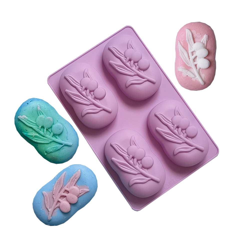 Soap Making Ideas - 4 cavità ovale albero d'ulivo stampo